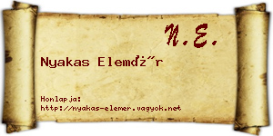 Nyakas Elemér névjegykártya